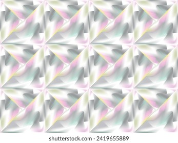 Papel o papel envuelto de patrón holográfico sin soldadura, papel para tela, pañuelo, chal, alfombra. ... Fondo del patrón irlandés. Efecto del aceite. Hologramas irlandeses de arco iris. Diseño de colores de neón pastel vectorial