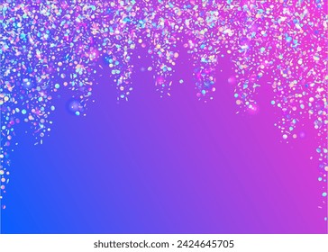 Holographic Serpentine. Purple Disco Glitter. Hologram Effect. Digital Design. Carnival Paper. Cristal Banner. Happy Isolated Illustration. 3d Texture. Blue Holographic Serpentine