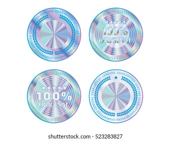 Holographic set shapes illustration sticker quality emblem