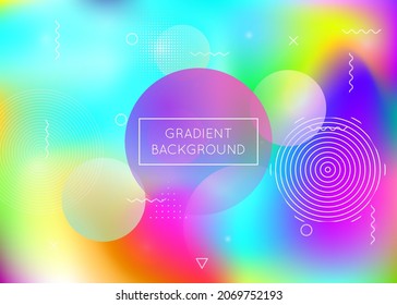 Forma holográfica. Volante dinámico. Fondo multicolor redondeado. Diseño del holograma. Patrón de tecnología azul. Puntos de verano. Concepto suave. Fluido Geométrico. Forma holográfica violeta
