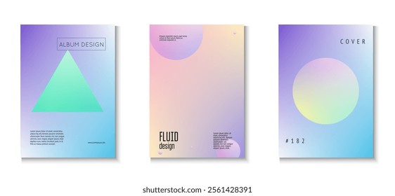 Holographic Shape. Fluorescent Modern Illustration. Gradient Background. 3d Poster. Purple Triangle Set. Cyberpunk Hologram Poster. Memphis Placard. Violet Holographic Shape