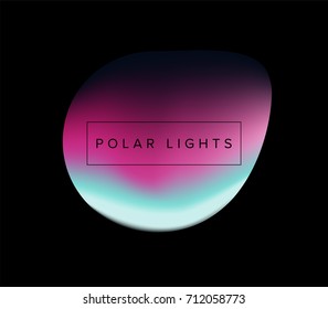 Holographic shape on dark backgound. Polar lights.