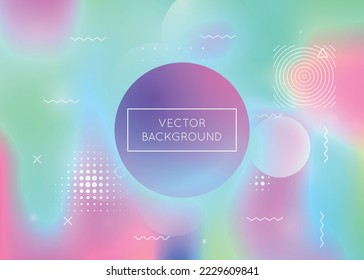 Holographic Shape. Summer Flyer. Liquid Pattern. Retro Business Composition. Minimalist Presentation. Shiny Banner. Vibrant Dots. Blue Light Design. Violet Holographic Shape