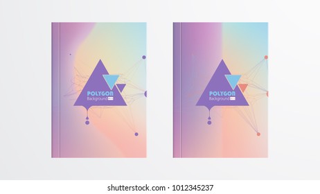 Holographic shapes backgrounds set. Modern geometric covers design. Applicable for gift card,cover,poster,brochure,magazine. Eps10 vector template