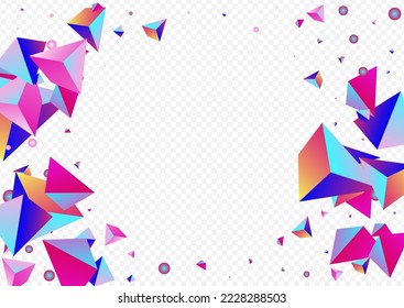Holographic Shapes Vector Transparent Background. Gradient Minimal Triangle Catalog. Magical Creative Pyramid Cover. Cosmic Elements Technology Poster.
