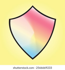 Holographic Shield Icon. Suitable for Advertisement and other Creative project