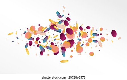 Holographic Shine Carnaval Grey Background. Magic Celebrate Dust Card. Christmas Wallpaper. Rainbow Carnival Design.