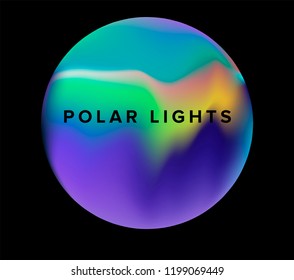 Holographic shiny circle on dark background. Vector illustration.