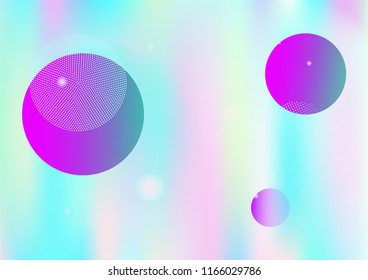 Holographic simple memphis vector background. Horizontal gradient hipster color overlay. Geometric abstract corporate identity holograph pattern. Chaotic funky bauhaus falling memphis wallpaper.