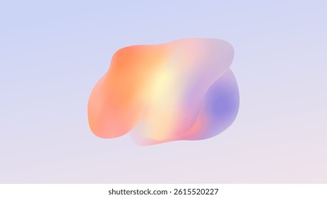 holographic soft blur shape on pastel gradient.