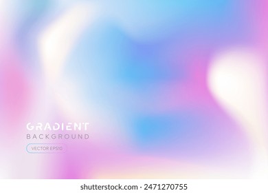 Fondo holográfico suave degradado pastel con colores blanco, azul y rosa, diseño de Vector