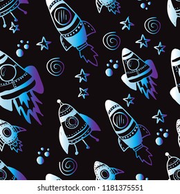 
Holographic space pattern. Geometric background with space ships, stars, isolated on black
.
For texiles, prints, wrapping paper, other