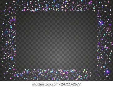 Holographic Sparkle. Cristal Banner. 3d Concept. Glare Isolated Cristals. Falling Ribbon. Pink Disco Burst. Iridescent Background. Rainbow Glitter. Purple Holographic Sparkle