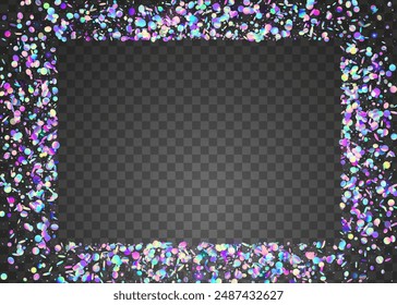 Holographic Sparkle. Modern Design. Neon Burst. Transparent Tinsel. Laser Colourful Explosion. Cristal Dust. Purple Light Effect. 3d Texture. Blue Holographic Sparkle