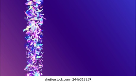 Holographic Sparkle. Party Burst. Cristal Poster. Digital Banner. Hologram Paper. Blue Happy Effect. Glare Texture. Disco Birthday Illustration. Purple Holographic Sparkle