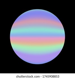 Holographic sphere looking like globe or alien planet.