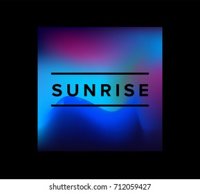 Holographic square on dark background. Illustration for poster, template for music event.