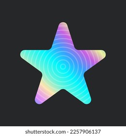 Etiqueta holográfica. Forma diferente en el botón de degradado. Ilustración del vector