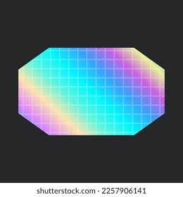 Etiqueta holográfica. Forma diferente en el botón de degradado. Ilustración del vector