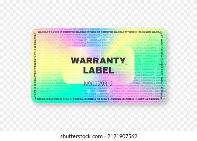 Holographic sticker mockup. Foil holographic sticker and label. Tamper evident warranty seal mockup. Hologram sticker and badge in rectangle shape. Vector