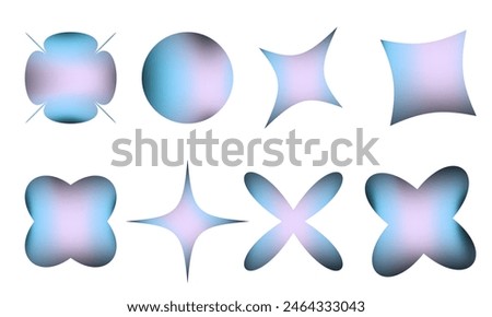Holographic sticker vector set with 90s flair. Y2K aesthetic foil icons for modern vibes. Trendy cosmic emblems for branding, social media, packaging, and promotions.