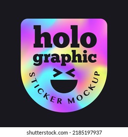 Holographic sticker vector template colorful