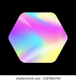 Holographic sticker vector template colorful