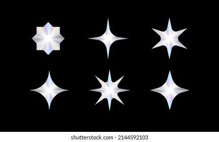 Free Vector  Glitter star sticker set vector