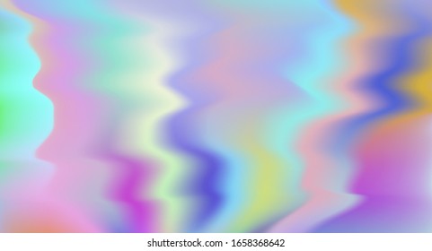 Holographic surface with colorful stains. Psychedelic tie-dye like pattern in rainbow colors.