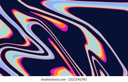 Holographic swirl psychedelic background. Abstract gradient art vibrant color. Vector illustration