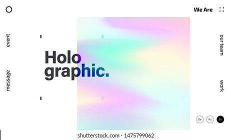 Holographic texture abstract background design  colorful gradient fluid wallpaper  futuristic design backdrop for poster  cover  flyer  music  night club  landing page  brochure  website template