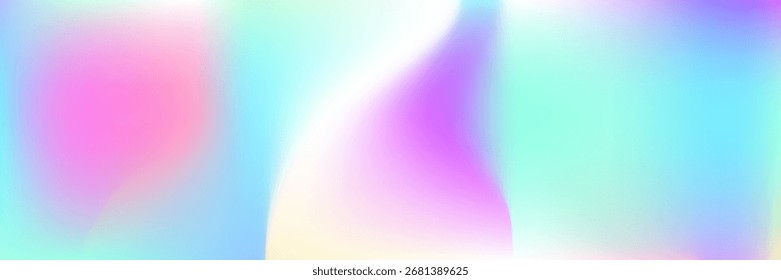 Textura holográfica. Gradiente Abstractas. Fondo brillante azul. Vibrante volante. Folleto de Espectro de neón. Luz de moda. Gradiente iridiscente. Pop Anuncio. Textura holográfica púrpura