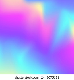 Holographic Texture. Blur Minimalist Illustration. Minimal Fluid. Retro Glitch. Violet Shiny Background. Abstract Background. Iridescent Gradient. Digital Cover. Pink Holographic Texture