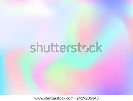Holographic Texture. Chrome Flyer. Vintage Light. Soft Glitch. Shiny Minimalist Illustration. Abstract Background. Pearlescent Gradient. Purple Retro Background. Blue Holographic Texture