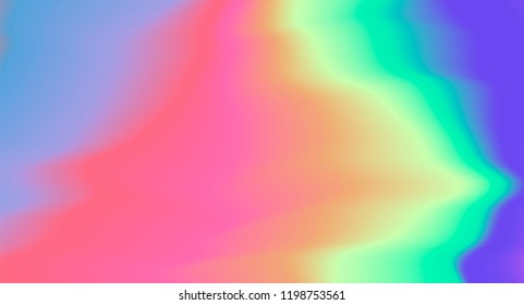 Holographic texture with colorful stains. Psychedelic trippy tie-dye style vector illustration. Synthwave/ retrowave/ vaporwave neon aesthetics.