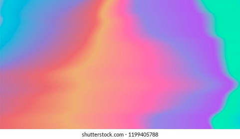 Holographic texture with colorful stains. Psychedelic trippy tie-dye style vector illustration.