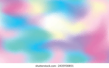 Holographic texture gradient foil background. Hologram shine effect. Glitter hologram effect.Pearlescent metal surface for design.Aurora background. Glitter silver soft tones. Vector illustration