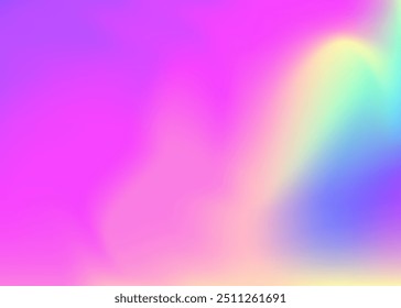 Holographic Texture. Hologram Gradient. Chrome Card. Blur Image. Graphic Light. Pink Pop Background. Retro Multicolor Template. Iridescent Gradient. Violet Holographic Texture