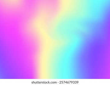 Holographic Texture. Iridescent Gradient. Minimal Fluid. Blue Pop Background. Pearlescent Background. Blur Creative Invitation. Plastic Cover. Retro Pattern. Violet Holographic Texture