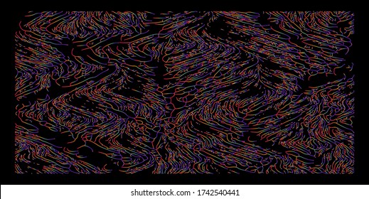 Holographic texture made with generative art, Perlin noise. Futuristic surreal background with organic shapes like roots or flowing liquid.