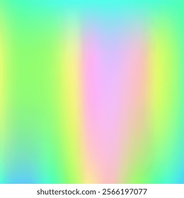 Holographic Texture. Pearlescent Gradient. Retro Creative Illustration. Pop Cover. Blur Concept. Iridescent Gradient. Rainbow Paper. Yellow Neon Background. Pink Holographic Texture