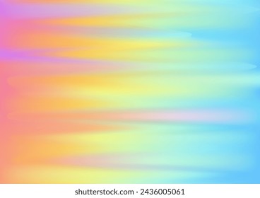 Holographic texture rainbow backdrop vector design. Neon spectrum hologram magic cover. Party banner smooth backdrop. Blur radiance abstract pattern. Modern holography surface.