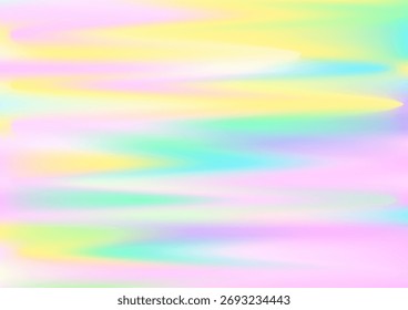 Holographic texture rainbow backdrop vector design. Neon spectrum hologram magic cover. Party banner fairy backdrop. Blur radiance abstract pattern. Modern holography wallpaper.