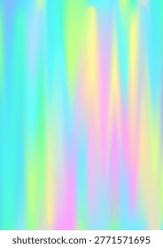 Holographic texture rainbow backdrop vector design. Neon spectrum hologram magic cover. Party banner glitch backdrop. Light brilliance abstract pattern. Modern holography wallpaper.