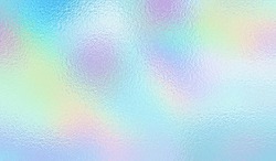 Holographic Texture. Rainbow Foil. Iridescent, Background. Holo Gradient. Hologram Shine Effect. Pearlescent Metal Sparkly Surface For Design Prints. Pastel Color. Neon Wallpaper. Vector Illustration