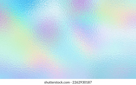 Holographic texture. Rainbow foil. Iridescent, background. Holo gradient. Hologram shine effect. Pearlescent metal sparkly surface for design prints. Pastel color. Neon wallpaper. Vector illustration - Shutterstock ID 2262930187
