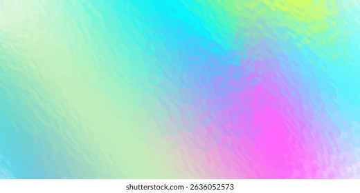 Holographic texture. Rainbow foil. Iridescent, background. Holo gradient. Hologram shine effect. Pearlescent metal sparkly surface for design prints. Pastel color. Neon wallpaper. Vector illustration