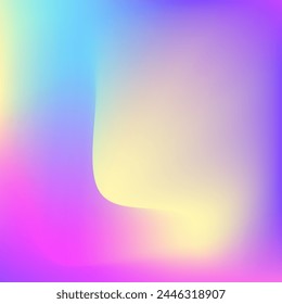 Holographic Texture. Retro Gasoline Invitation. Graphic Card. Trendy Paper. Hologram Gradient. Pearlescent Gradient. Pink Neon Background. Blur Shapes. Violet Holographic Texture