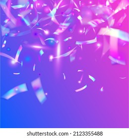 Holographic Texture. Retro Prismatic Serpentine. Glitch Effect. Pink Party Glare. Blur Flare. Glamour Art. Transparent Confetti. Festive Foil. Purple Holographic Texture