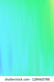 Holographic texture sea green gradient background. Fashion magazine cover background with holographic gradient. Hologram vector design for invitation, cover, booklet.